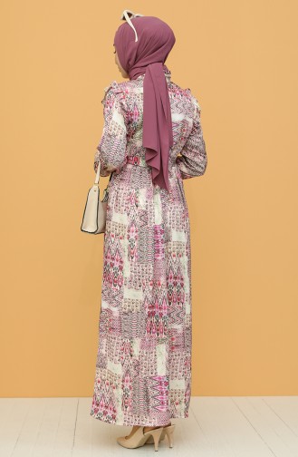 Fuchsia Hijab Dress 21Y8353-03