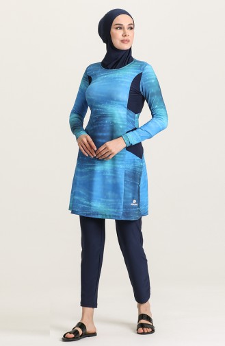 Blue Swimsuit Hijab 7119-01