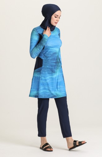 Blue Swimsuit Hijab 7119-01