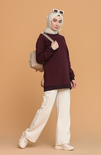 Reglan Kol Sweatshirt 5074-02 Mürdüm