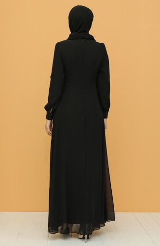 Black Hijab Evening Dress 52788-02