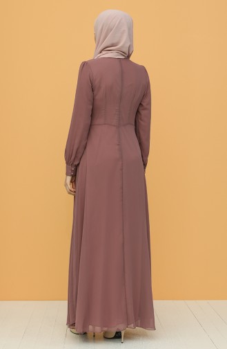 Dusty Rose Hijab Evening Dress 52788-03