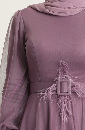 Dark Violet Hijab Evening Dress 4949-01