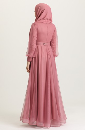 Beige-Rose Hijab-Abendkleider 4949-02