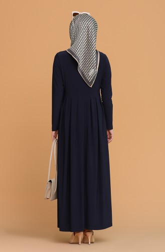 Navy Blue Hijab Dress 4550-04