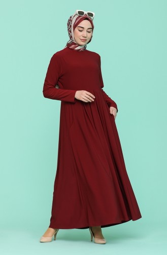 Claret red İslamitische Jurk 4550-05