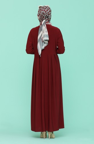 Claret Red Hijab Dress 4550-05