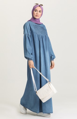 Jeansblau Hijab Kleider 21Y1453-01
