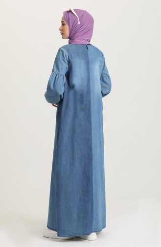 Denim Blue Hijab Dress 21Y1453-01
