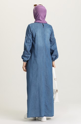 Navy Blue Hijab Dress 21Y1453-02