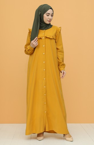 Mustard İslamitische Jurk 21Y8350-02