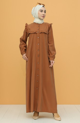 Brown Hijab Dress 21Y8350-03