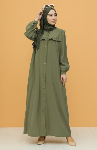 Khaki Hijab Kleider 21Y8350-06