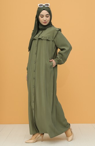 Khaki Hijab Dress 21Y8350-06