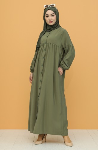 Khaki Hijab Kleider 21Y8351-08
