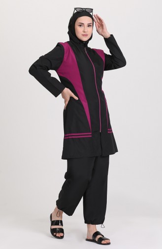 Schwarz Hijab Badeanzug 28194 -01