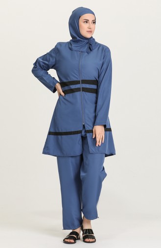 Blau Hijab Badeanzug 28200-01