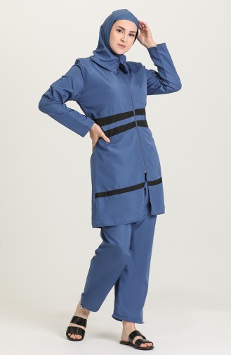 Blau Hijab Badeanzug 28200-01