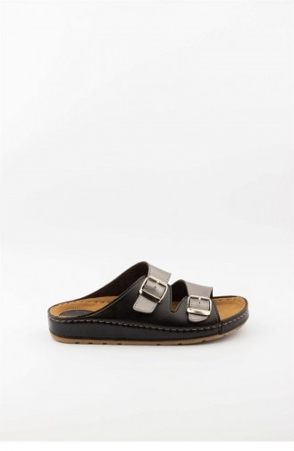 Black Summer Slippers 3701.MM GUMUS-SIYAH