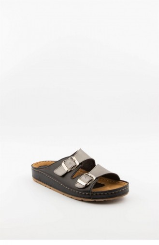 Black Summer Slippers 3701.MM GUMUS-SIYAH