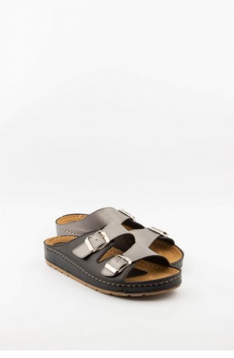 Black Summer Slippers 3701.MM GUMUS-SIYAH