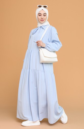 Baby Blue Hijab Dress 1594-02