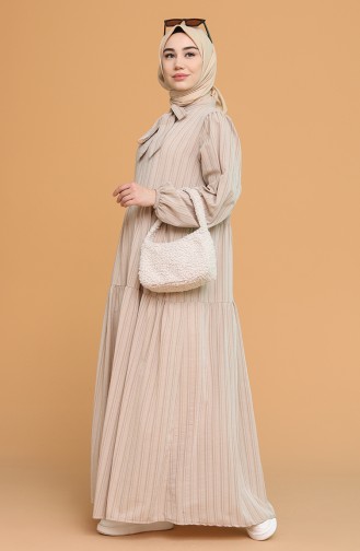 Light Brown Hijab Dress 1594-04