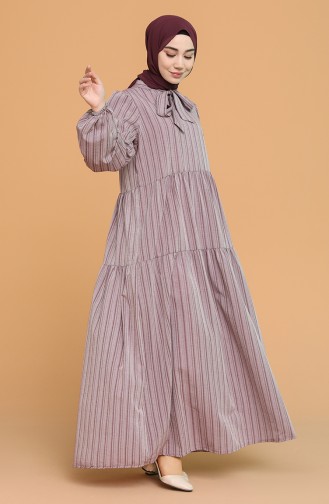 Plum Hijab Dress 1594-08