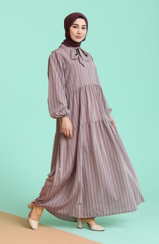 Plum Hijab Dress 1594-08