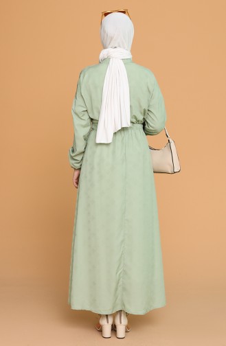 Unreife Mandelgrün Hijab Kleider 1022-01