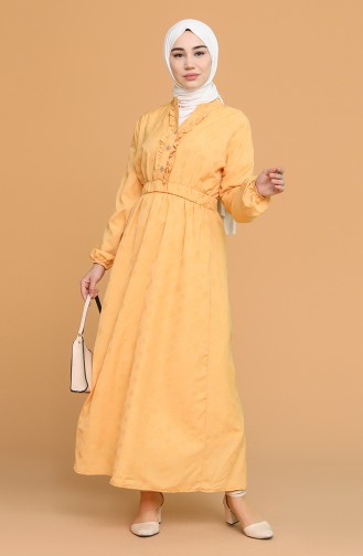 Mustard Hijab Dress 1022-05