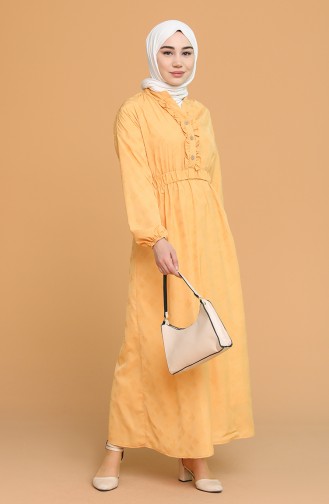 Mustard Hijab Dress 1022-05