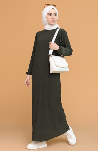 Khaki Hijab Kleider 5370-02