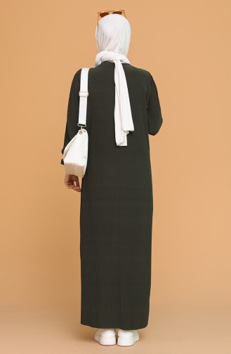 Khaki Hijab Kleider 5370-02