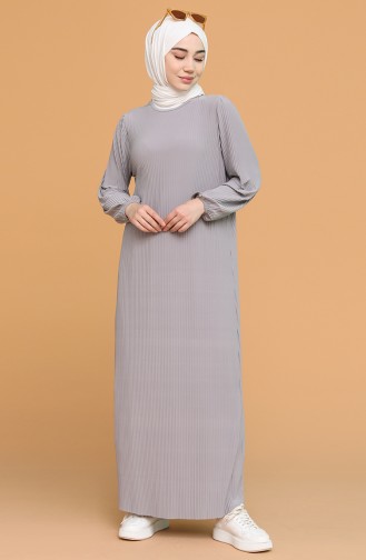 Grau Hijab Kleider 5370-07