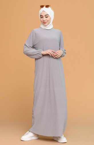 فستان رمادي 5370-07