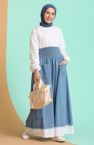 Denim Blue Hijab Dress 4110-02