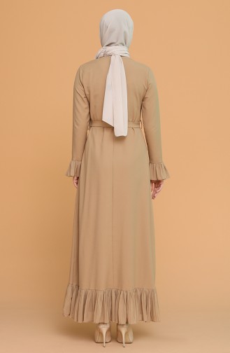 فستان بني مائل للرمادي 4125-08