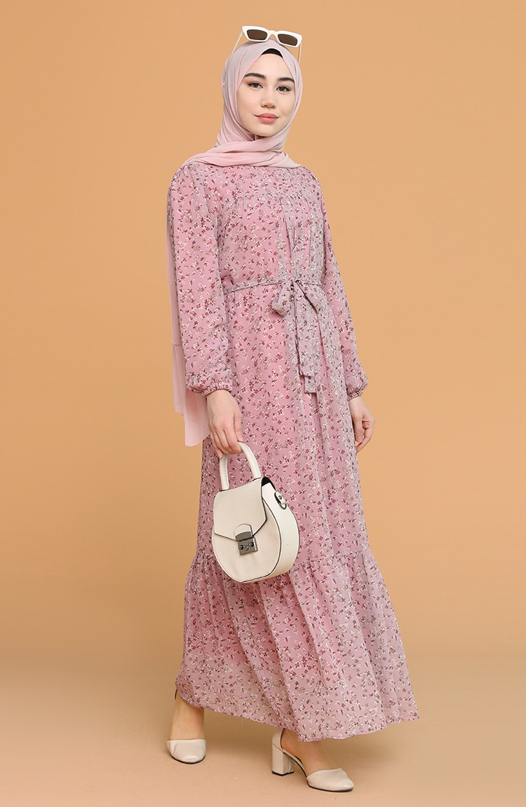 dusty pink hijab dress