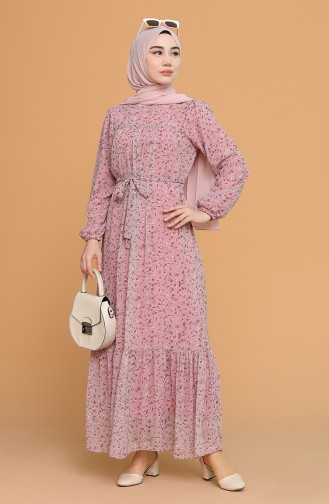 Dusty Rose Hijab Dress 5055-01