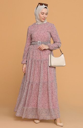 Dusty Rose Hijab Dress 5056-01