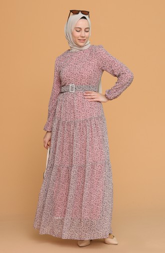 Robe Hijab Rose Pâle 5056-01