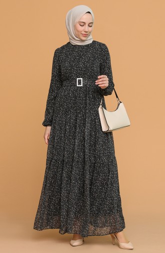 Black Hijab Dress 5056-03