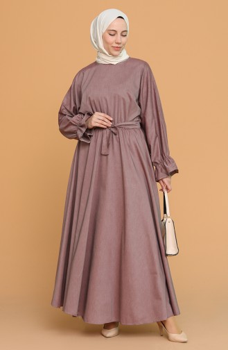 Robe Hijab Rose Pâle Foncé 5301-10