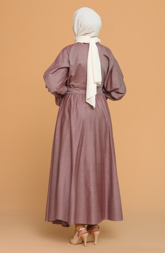 Robe Hijab Rose Pâle Foncé 5301-10