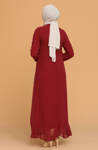 Weinrot Hijab Kleider 5302-02
