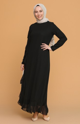 Black Hijab Dress 5302-03