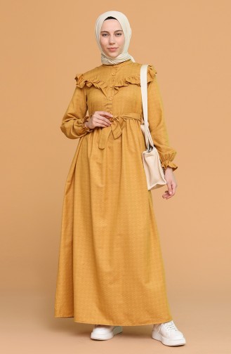 Mustard Hijab Dress 21Y8315-01