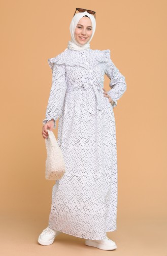 White Hijab Dress 21Y8315-02
