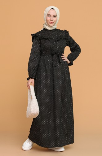 Schwarz Hijab Kleider 21Y8315-10